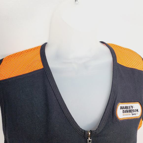 Harley Davidson Racing Sleeveless Zipper Front  Mesh Side Panels Women's XL - Picture 8 of 11